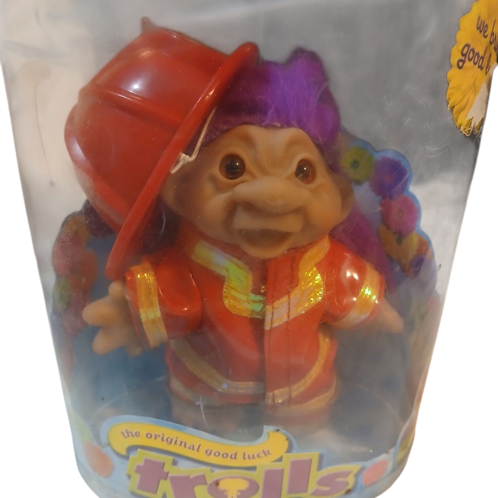 Trolls Good Luck Troll with Red Outfit and Purple Hair